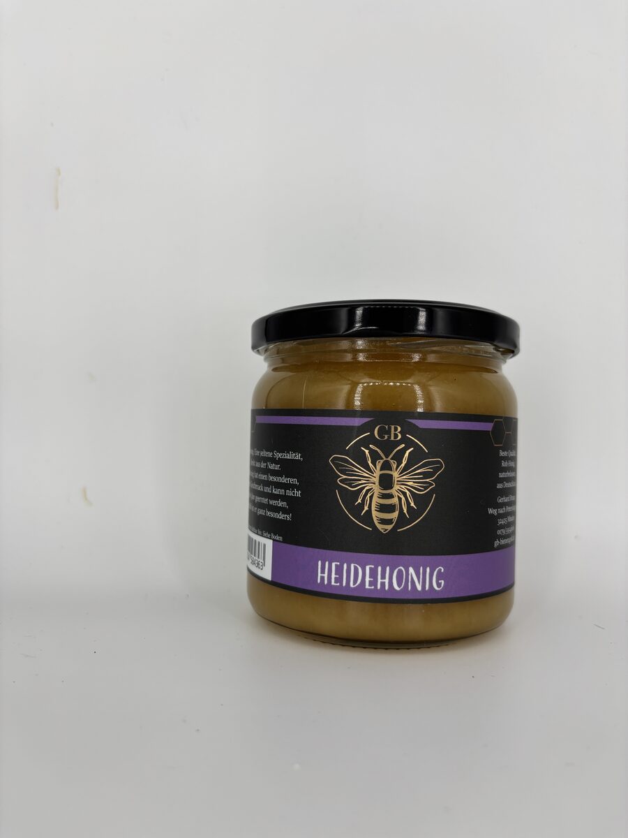 Heidehonig 500g aus der Lüneburger Heide Imkerei Braun