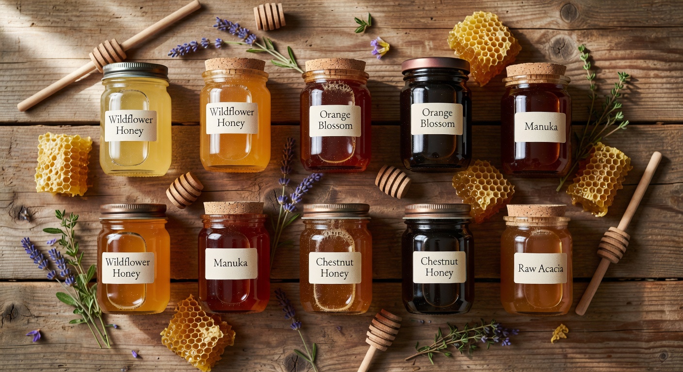 Honig Sortiment Imkerei Braun